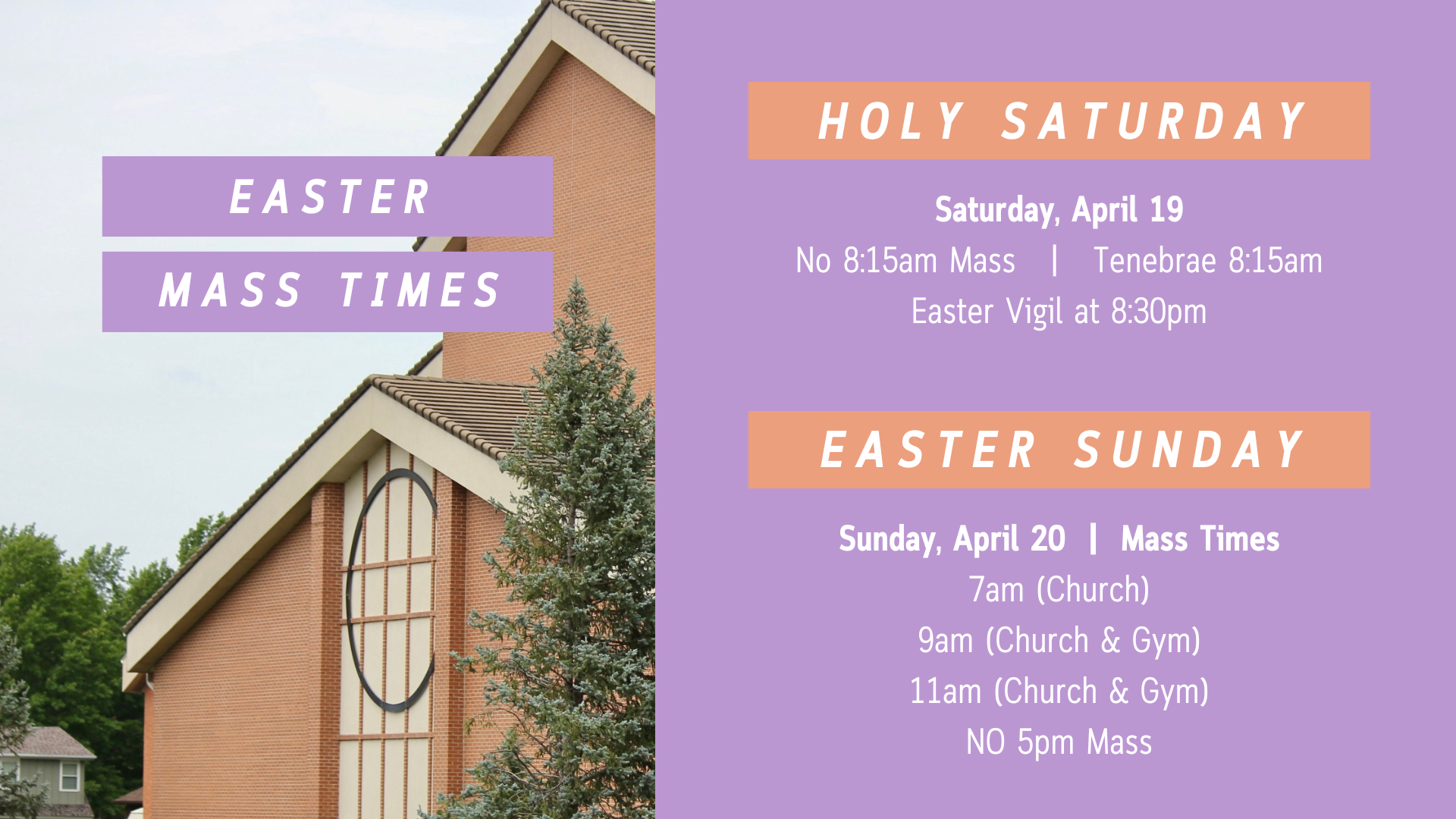 easter mass schedule